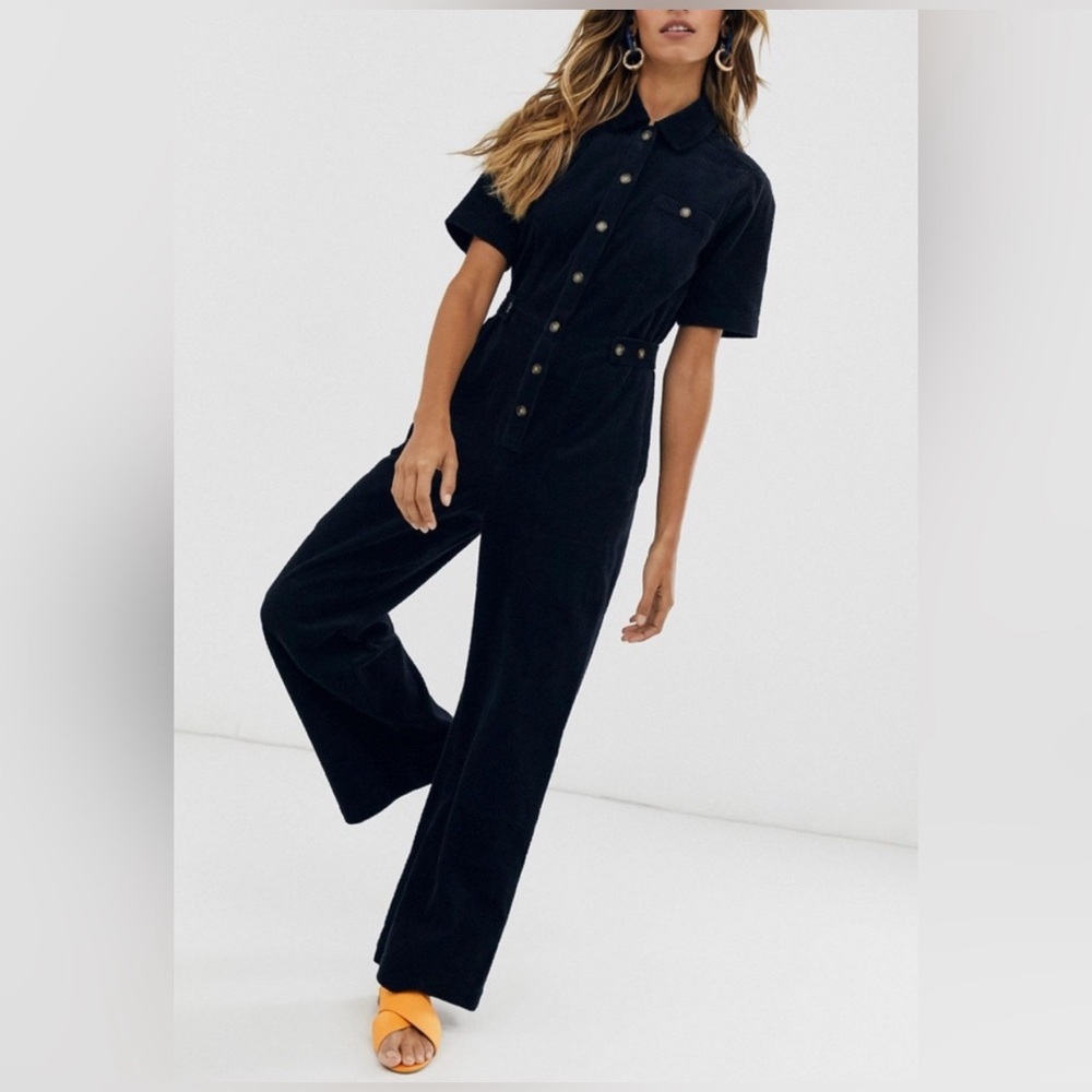 & Other Stories Women's Blue Cord Jumpsuit
With Button Detail Women's Sz 8